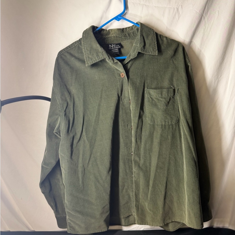 New York & Company corduroy Olive Green Women's Shirt Jacket